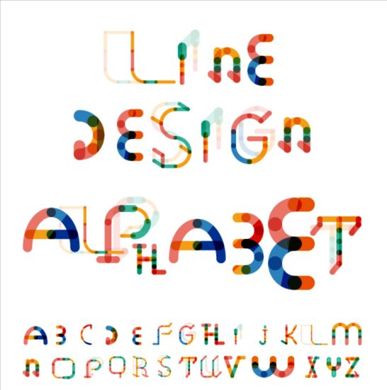 Blurs colored alphabet vector