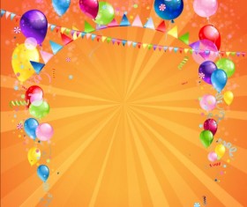 Bright birthday background design vector 04