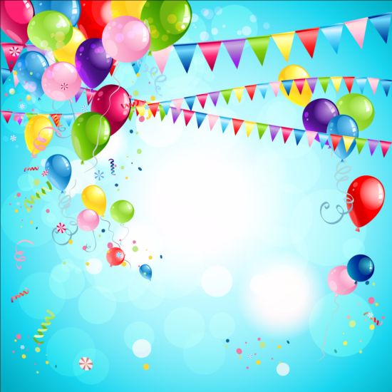 Bright birthday background design vector 05