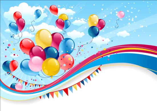 Bright birthday background design vector 06 free download
