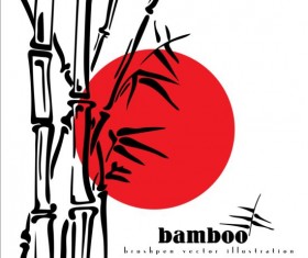 Brush pen bamboo background vector illustration 01