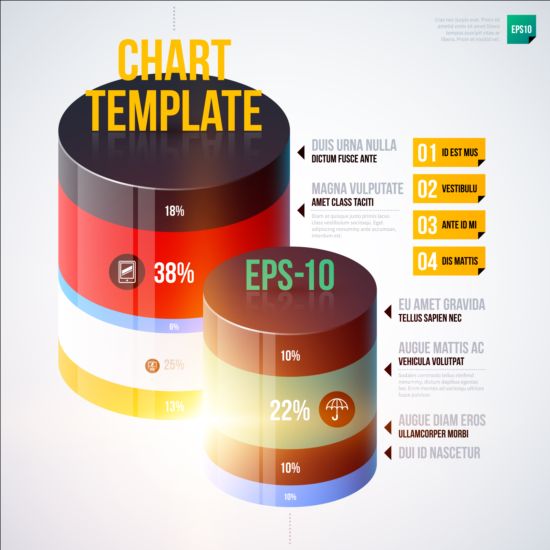 Business chart template creative design vector 03