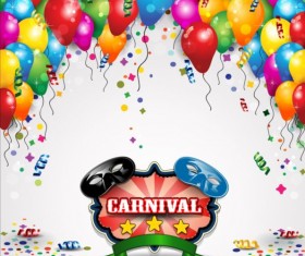 Carnival background with colored balloon vector