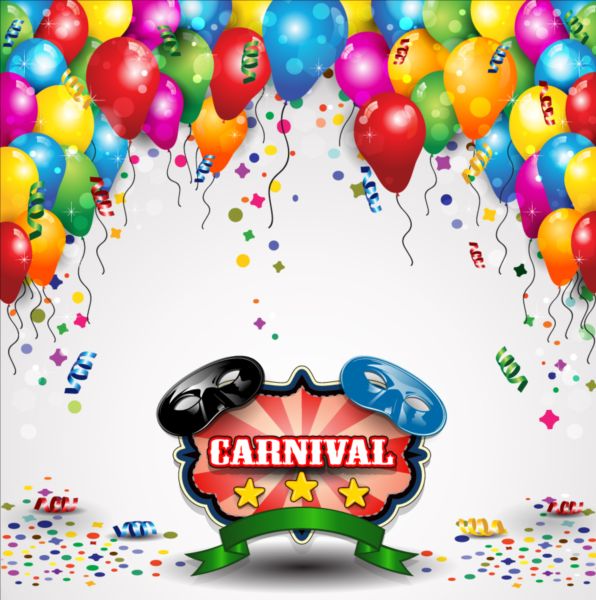 Carnival background with colored balloon vector