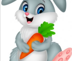 Cartoon rabbit with carrot vector