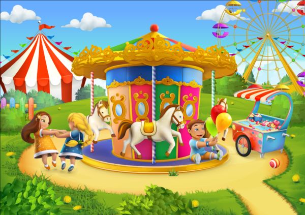 Children playground vector background design 02 free download