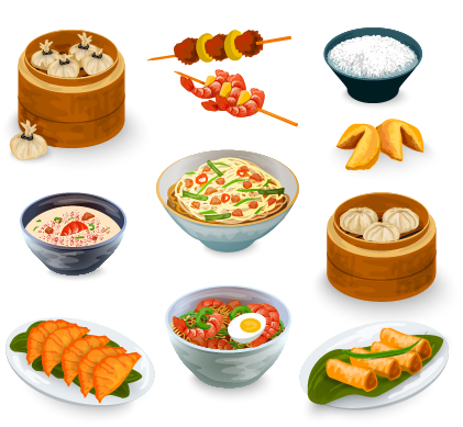 Chinese food vector material set 01