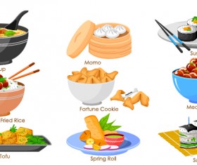 Chinese food vector material set 02