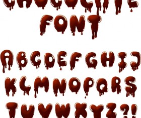 Chocolate drip alphabet vector material 01