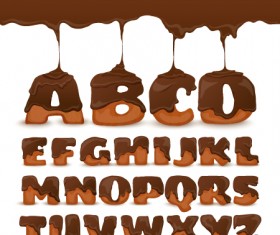 Chocolate drip alphabet vector material 02