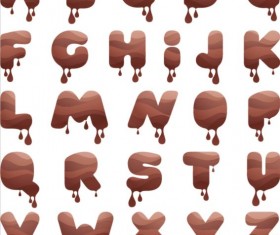 Chocolate drip alphabet vector material 03