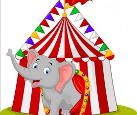 Circus with elephant vector