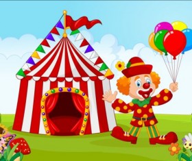 Clown and circus vector material 01