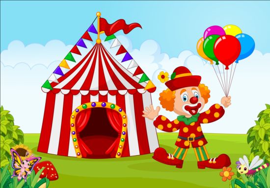 Clown and circus vector material 01