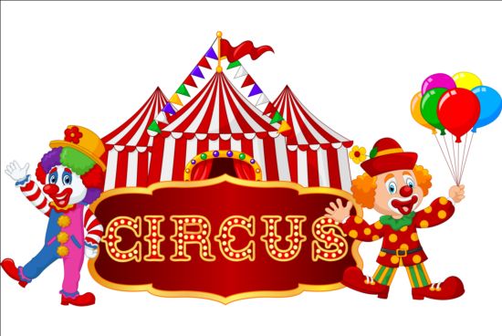 Clown and circus vector material 05