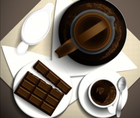 Coffee and chocolate vector material
