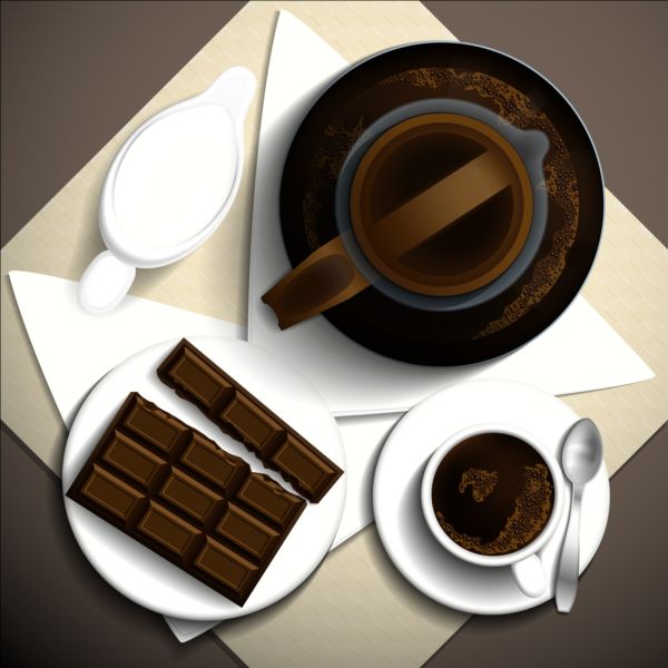 Coffee and chocolate vector material