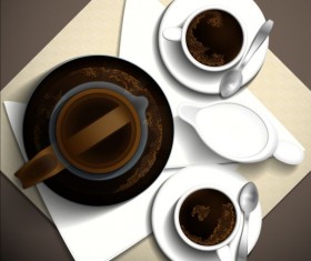 Coffee with white cup vector