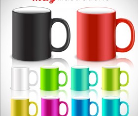 Colored mug illustration vector