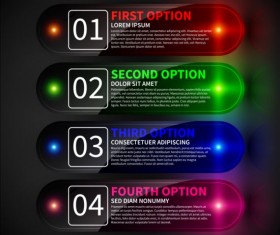 Colored neon infographic vectors 01