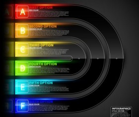 Colored neon infographic vectors 02