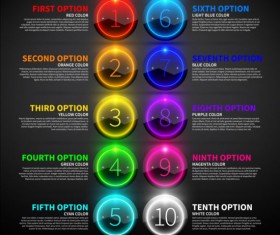 Colored neon infographic vectors 03