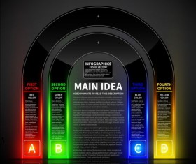Colored neon infographic vectors 04