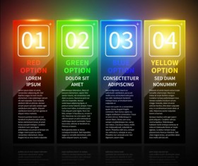 Colored neon infographic vectors 05