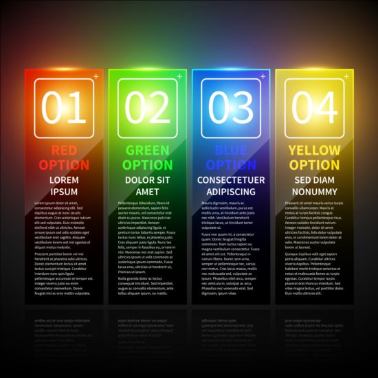 Colored neon infographic vectors 05