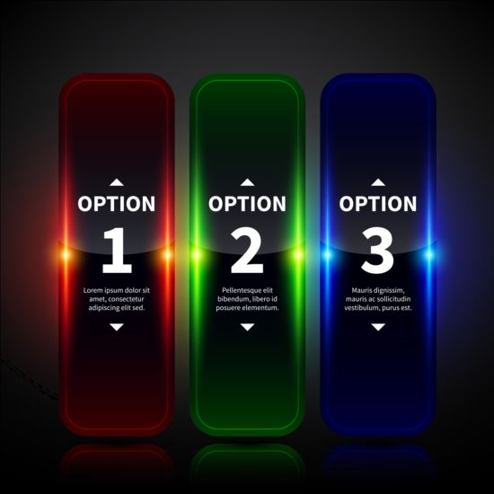 Colored neon infographic vectors 06