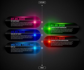 Colored neon infographic vectors 07