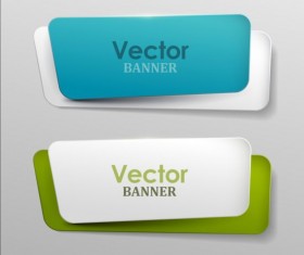 Colored paper banners set vector 01