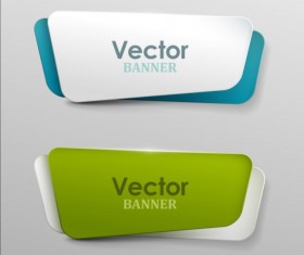 Colored paper banners set vector 02