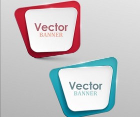 Colored paper banners set vector 04
