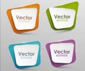 Colored paper banners set vector 05