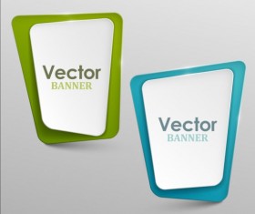 Colored paper banners set vector 06