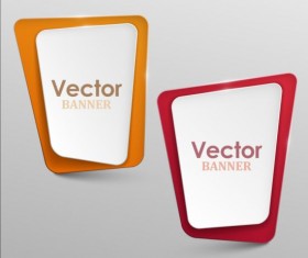 Colored paper banners set vector 07