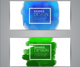 Colorful paint with banners vector 02