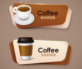 Creative coffee banners vector 01