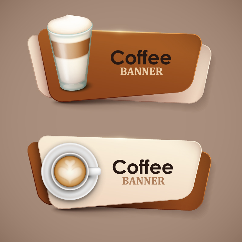Creative coffee banners vector 02