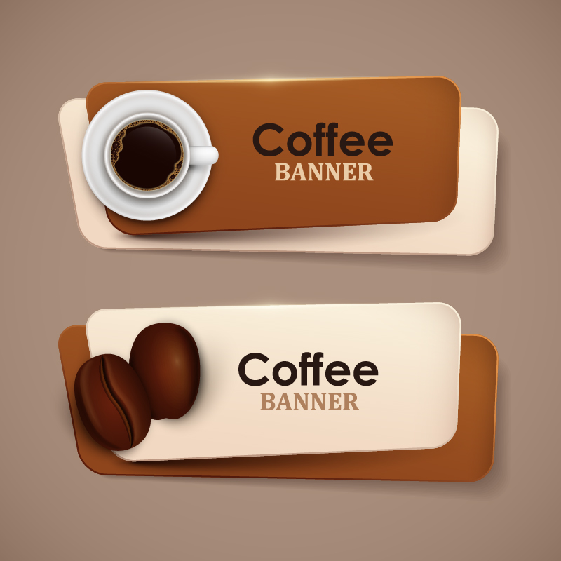 Download Creative coffee banners vector 03 free download
