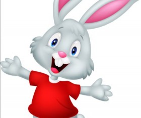 Cute cartoon rabbit design vector 02