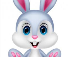 Cute cartoon rabbit design vector 03