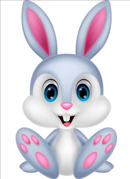 Cute cartoon rabbit design vector 03 free download