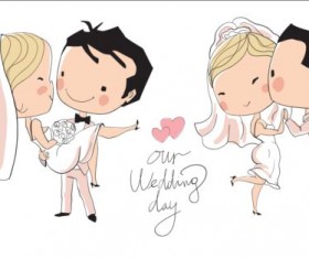 Cute wedding card hand drawn vector 12 free download