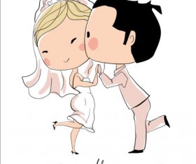Cute wedding card hand drawn vector 18