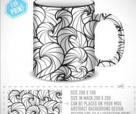 Decor floral with mug vector material 01