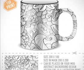 Decor floral with mug vector material 02