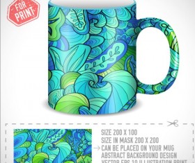 Decor floral with mug vector material 03