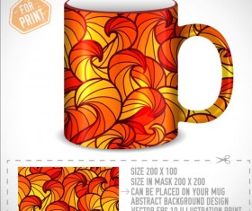 Decor floral with mug vector material 05